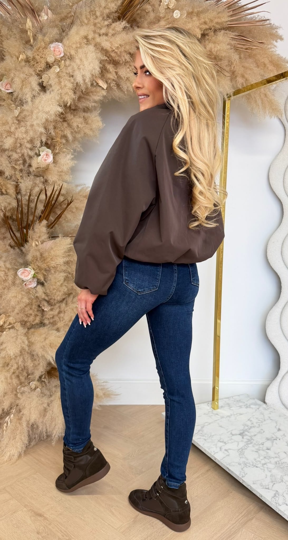 FASHION ZIP TOUWTJE BOMBER CHOCO