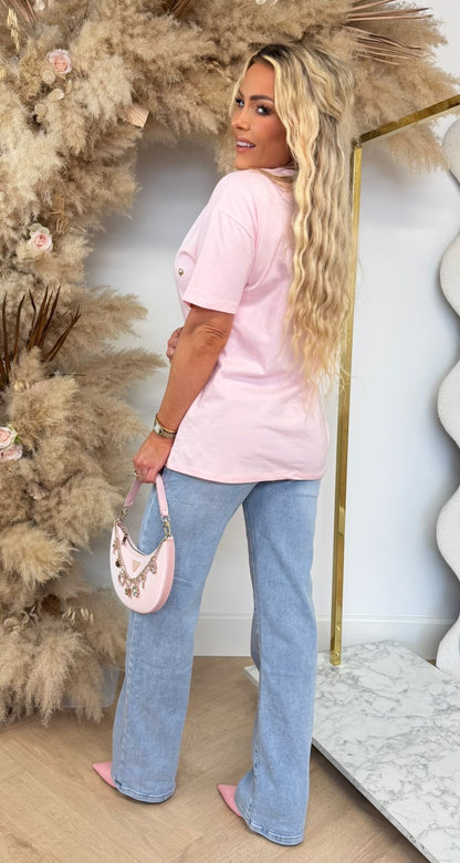 STUDDES HARTJES TEE Y188 PINK
