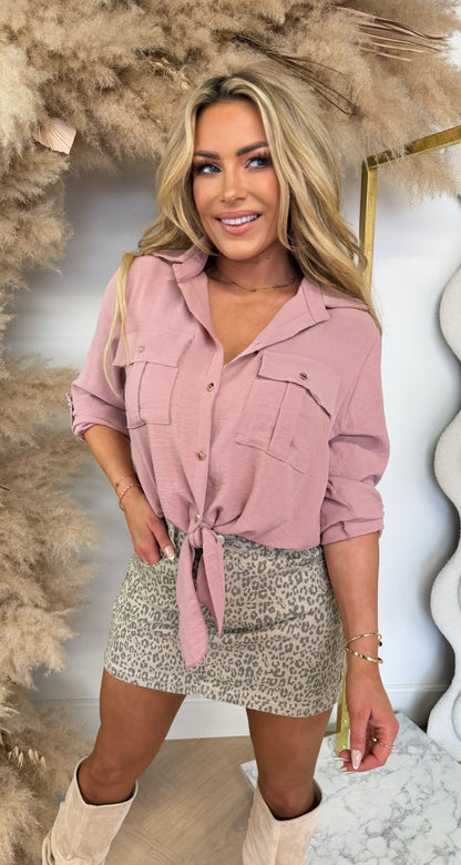 LARIS KNOOP BLOUSE OLDPINK