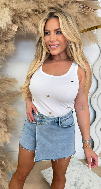 HARTJES STUDS TOP 501 WHITE