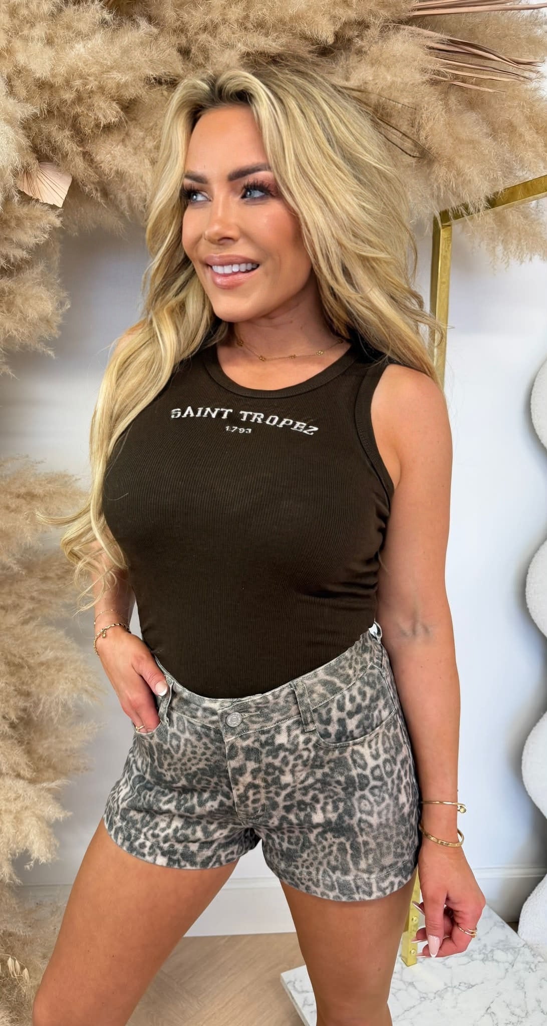 SAINT TROPEZ TANKTOP 15565 DARKCHOCO
