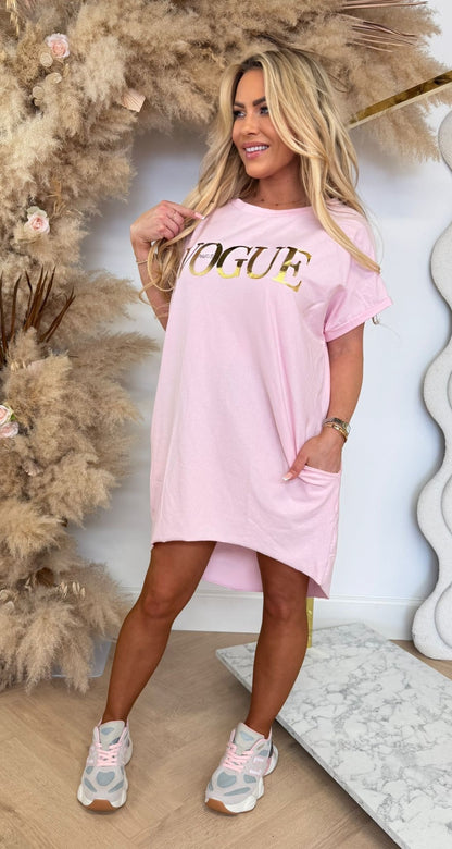 VOGUE LONG TEE PINK