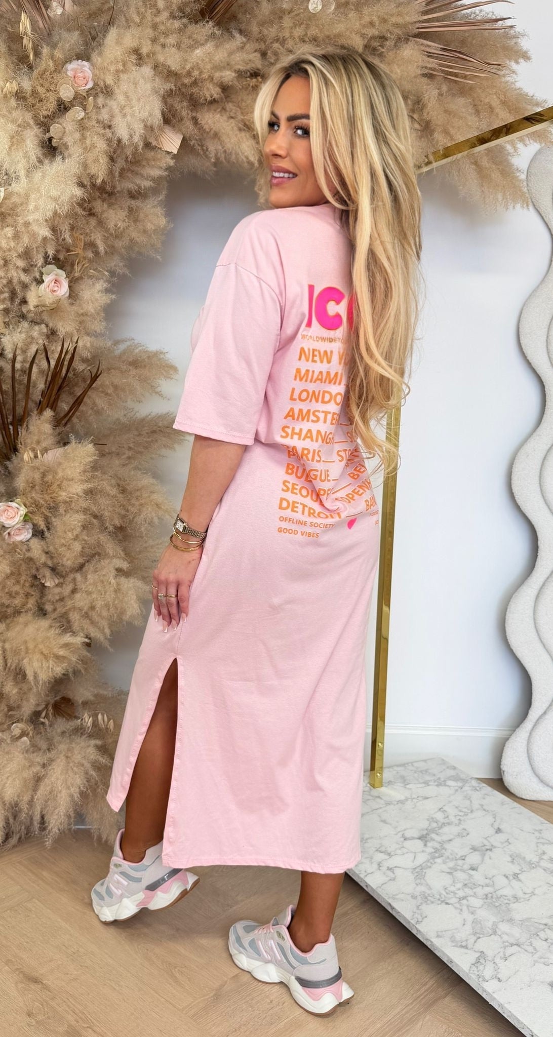 WORLDWIDE CITY LONG SHIRTDRESS LIGHTPINK