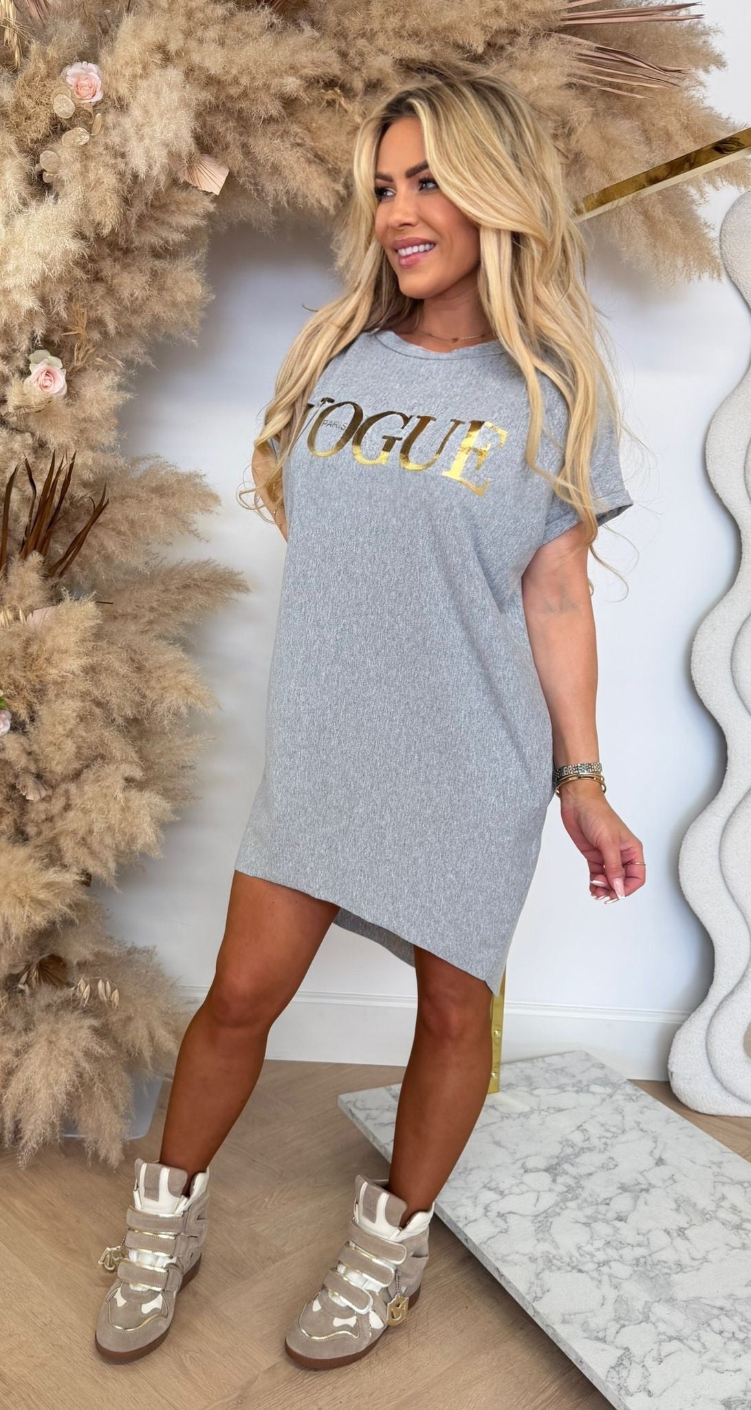 VOGUE LONG TEE GREY