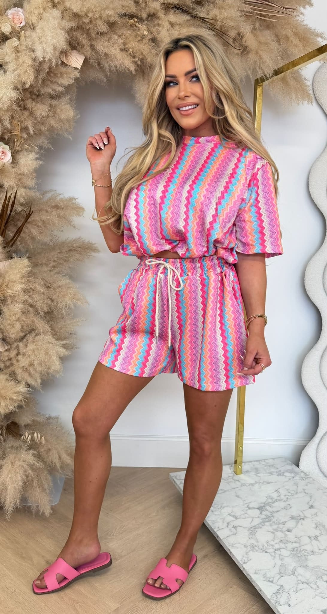 KRETA CROPPED 2 PIECE SET PINK