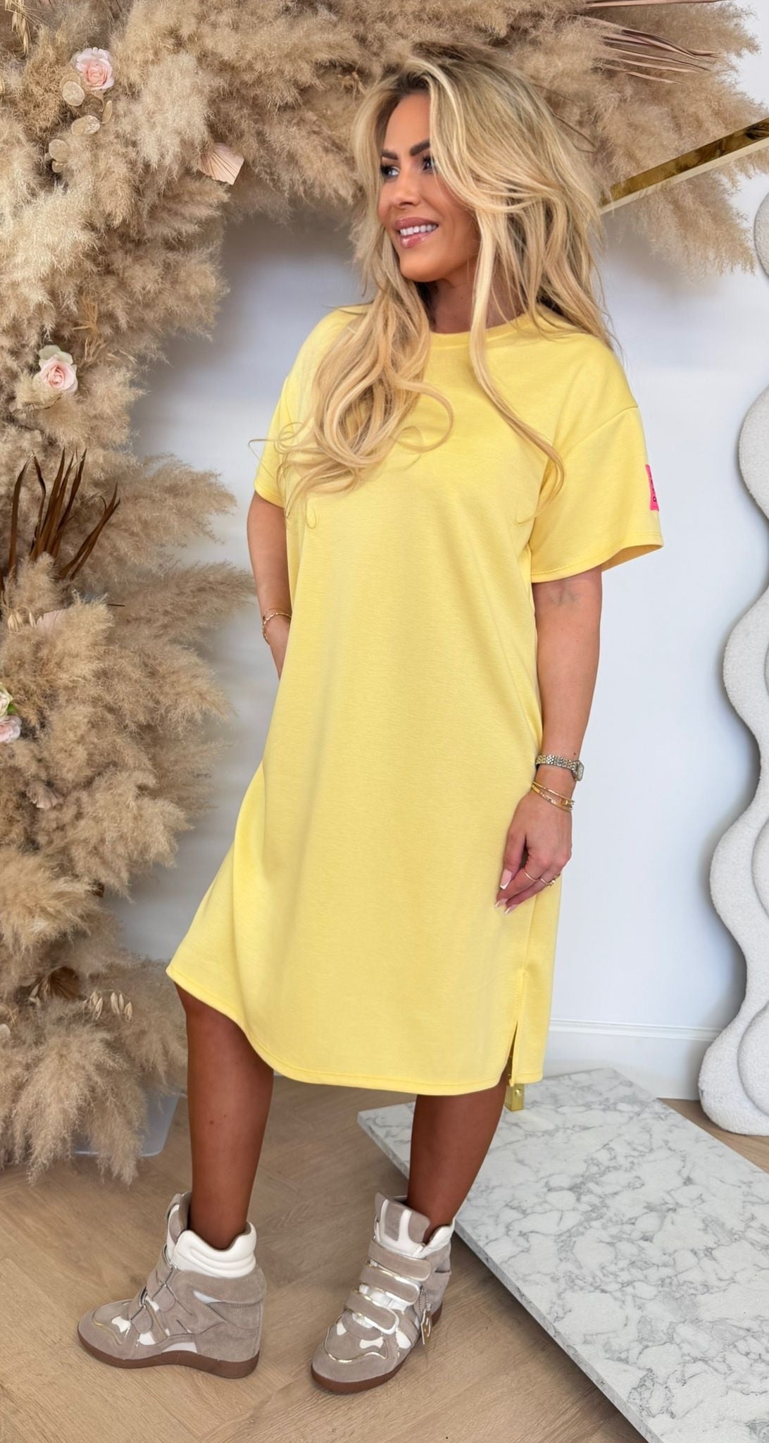 LONG PERFECT EMLBEEM DRESS YELLOW
