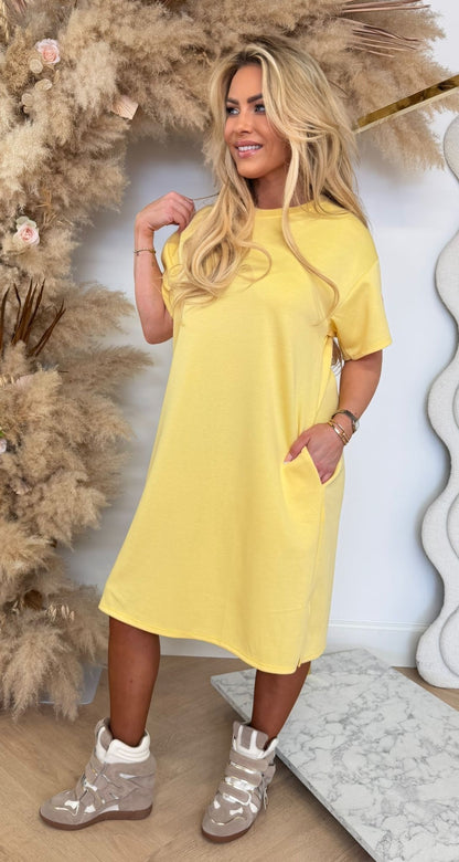 LONG PERFECT EMLBEEM DRESS YELLOW