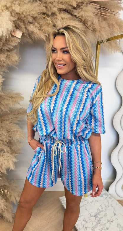 KRETA CROPPED 2 PIECE SET BLUE