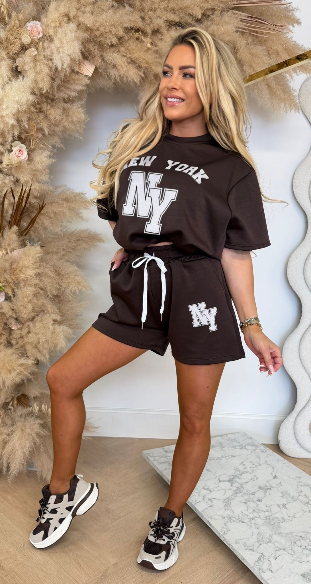 NEW YORK NY CROPPED SET CHOCO