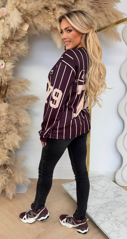 BASEBALL LOS ANGELES SWEAT BORDEAUX