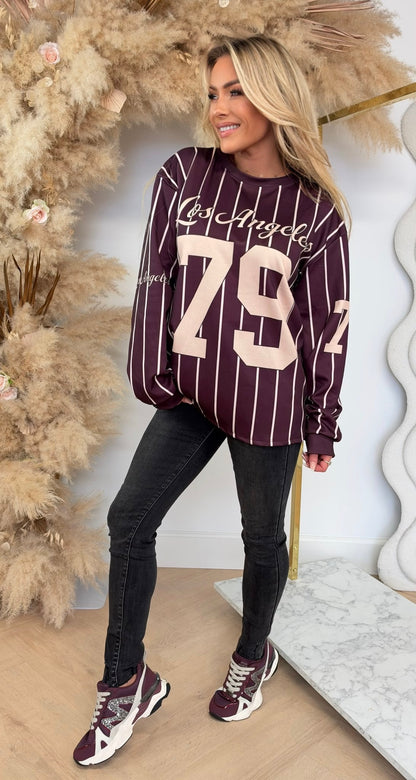 BASEBALL LOS ANGELES SWEAT BORDEAUX