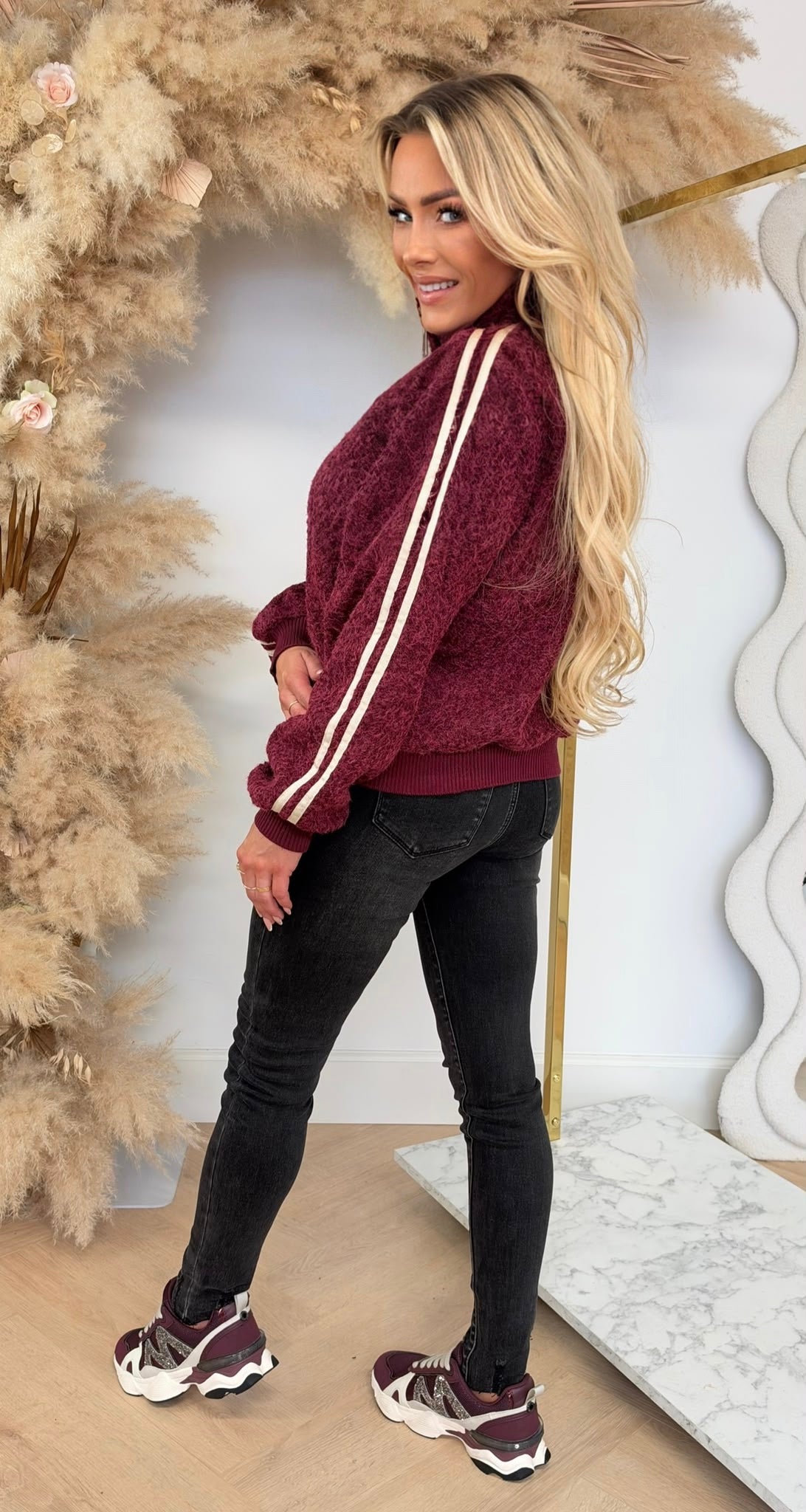 VILT STRIPE JACKET BORDEAUX