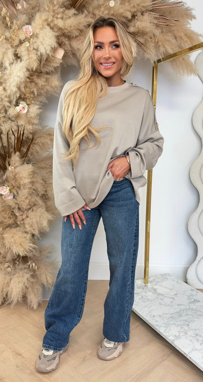ROME BUTTON LONGSLEEVE BEIGE