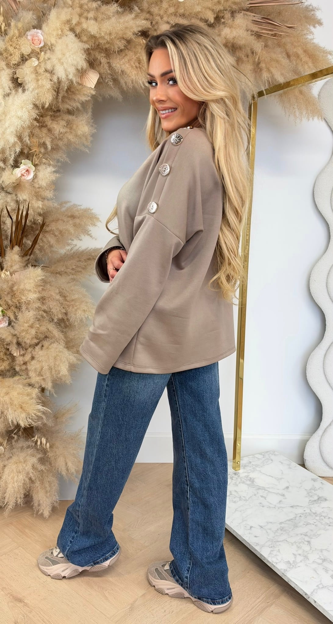 ROME BUTTON LONGSLEEVE TAUPE