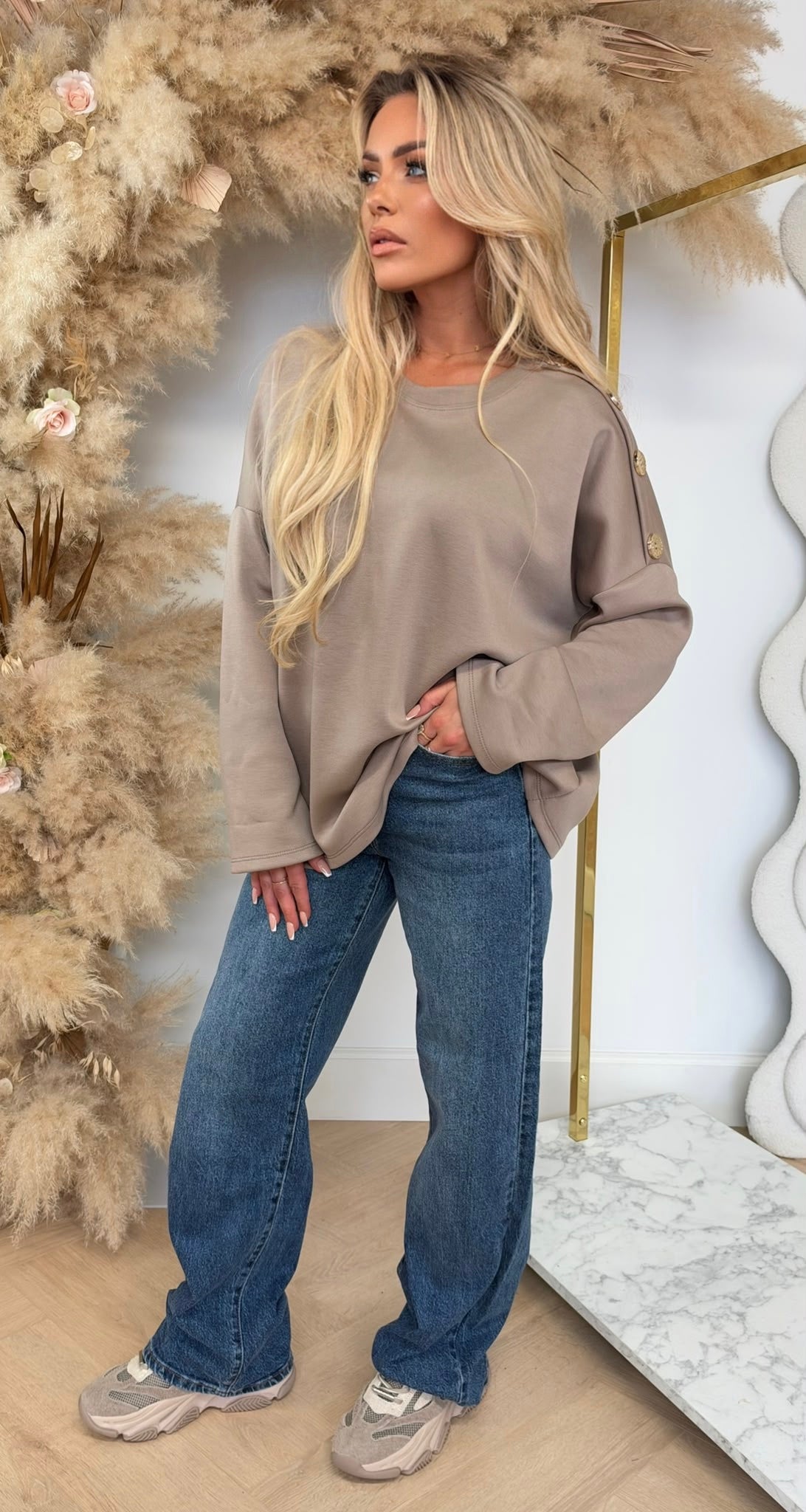 ROME BUTTON LONGSLEEVE TAUPE