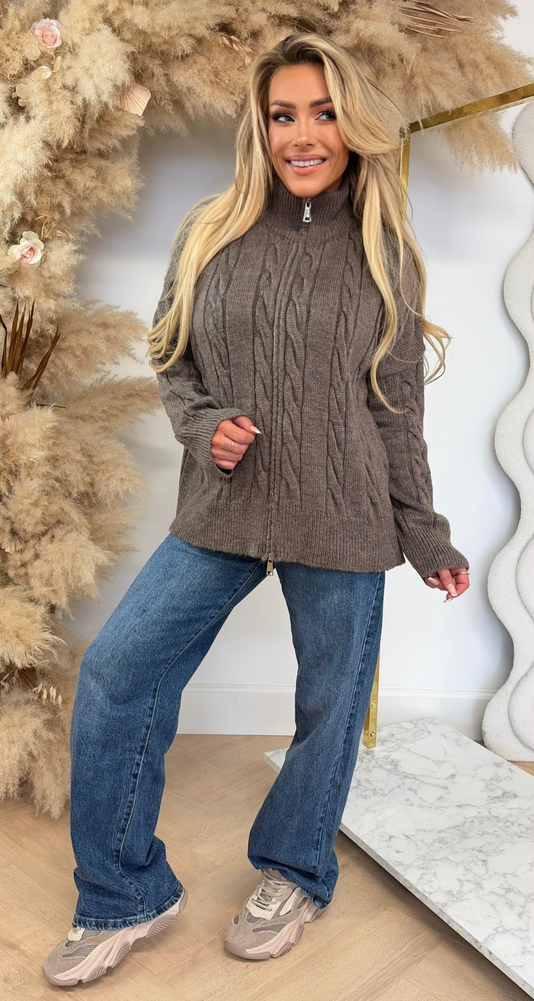 KABEL RITS VEST TAUPE
