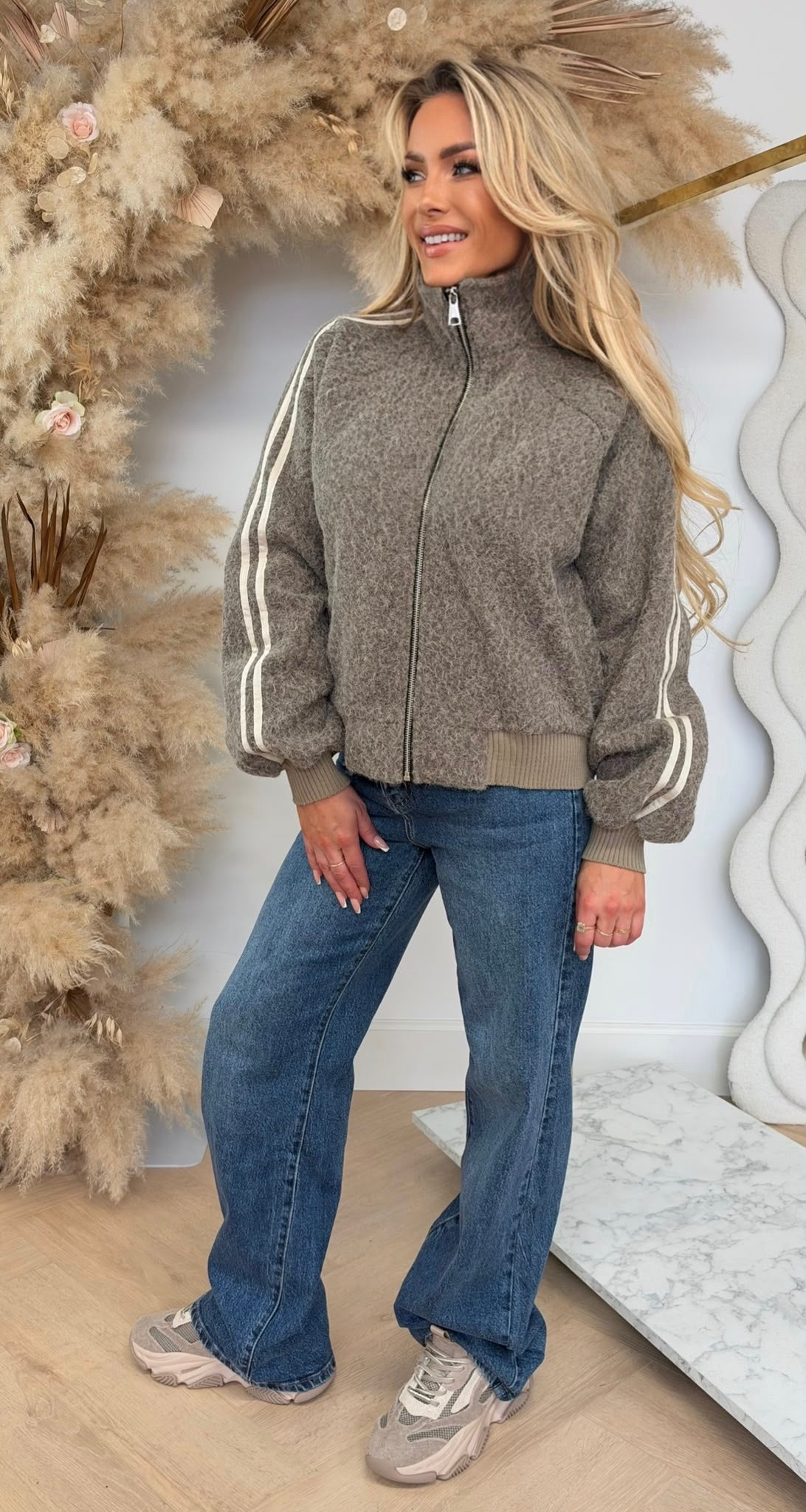 VILT STRIPE JACKET TAUPE