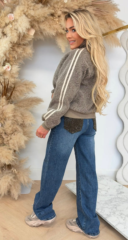 VILT STRIPE JACKET TAUPE