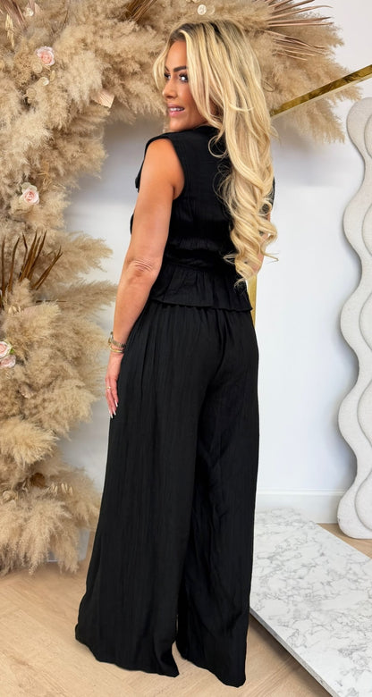 CARMEN SLEEVELESS STRIKJES SET BLACK
