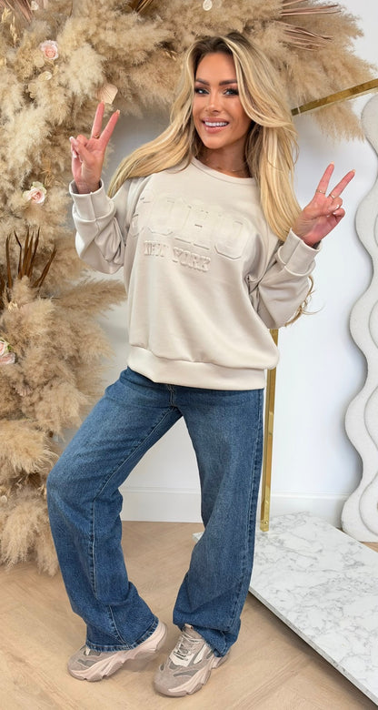 SO NEW YORK SWEAT BEIGE