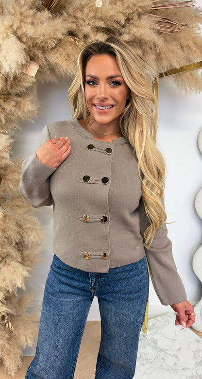 NATION DOUBLE BUTTON VEST BEIGE