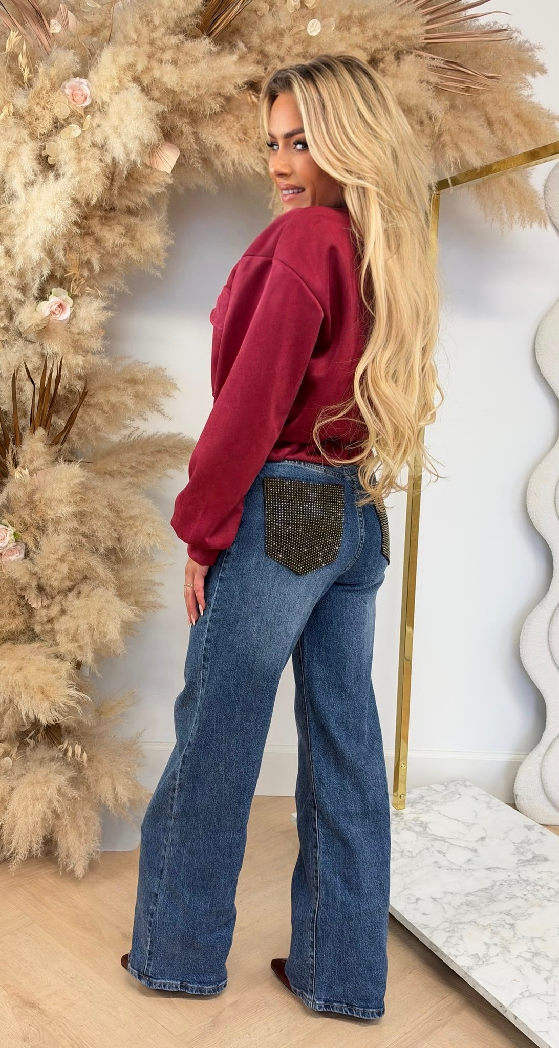MEGAN SUEDE LOOK BOMBERJACK RED