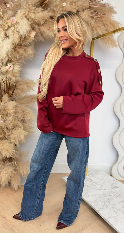ROME BUTTON LONGSLEEVE BORDEAUX