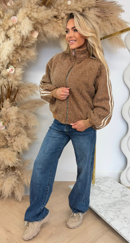 VILT STRIPE JACKET CAMEL