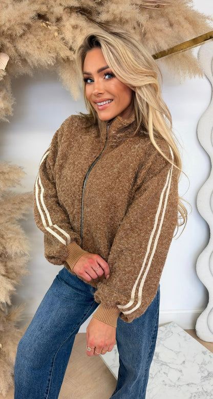 VILT STRIPE JACKET CAMEL