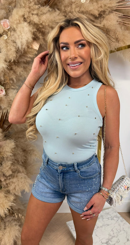 GOLDEN PEARL TANKTOP 536 ICEBLUE