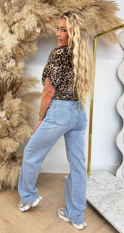 TIE IT BASIC BLOUSE LEOPARD