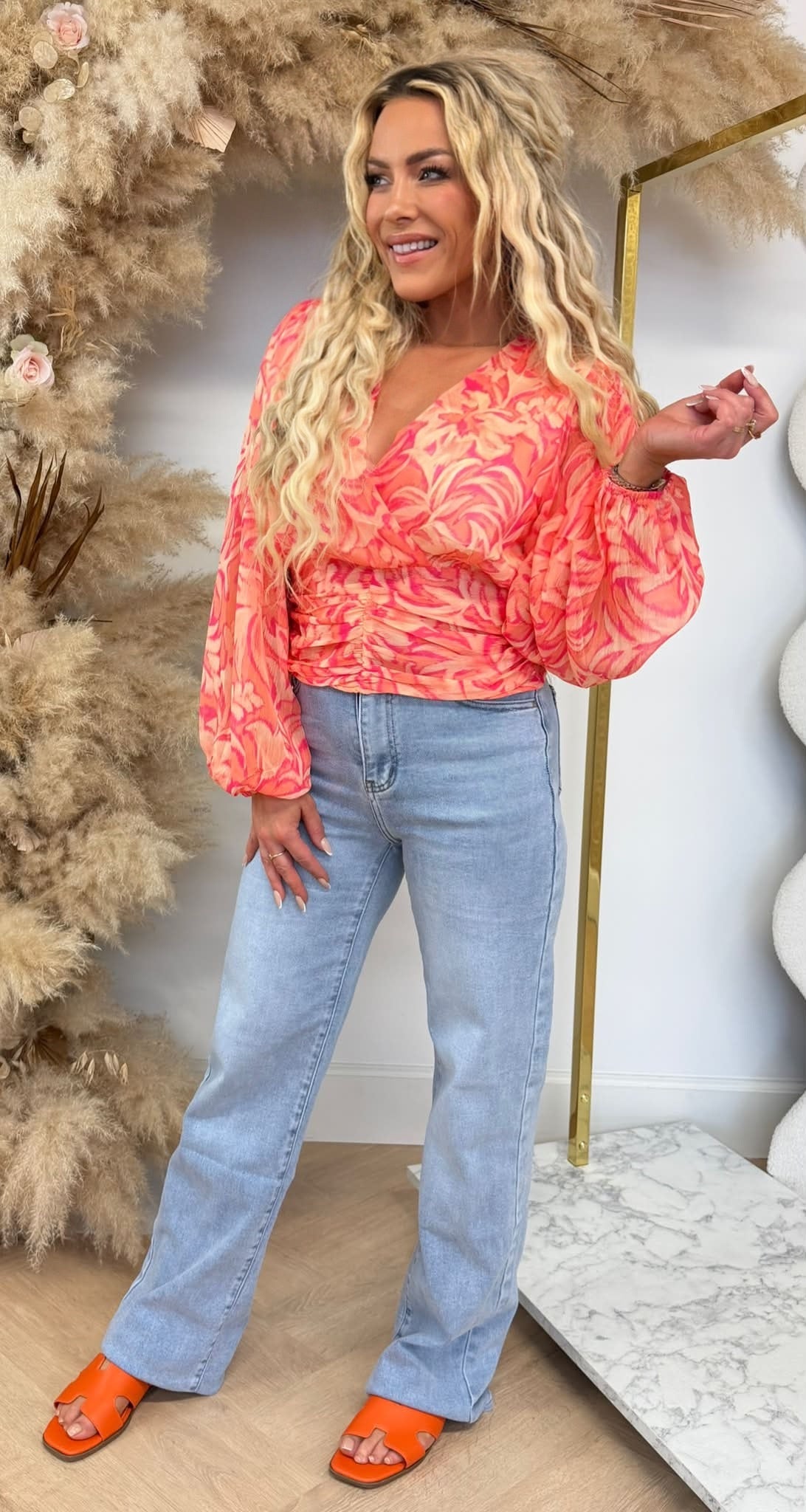 FLAMANT TOP 4825 ORANGE/FUCHSIA