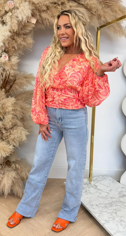 FLAMANT TOP 4825 ORANGE/FUCHSIA