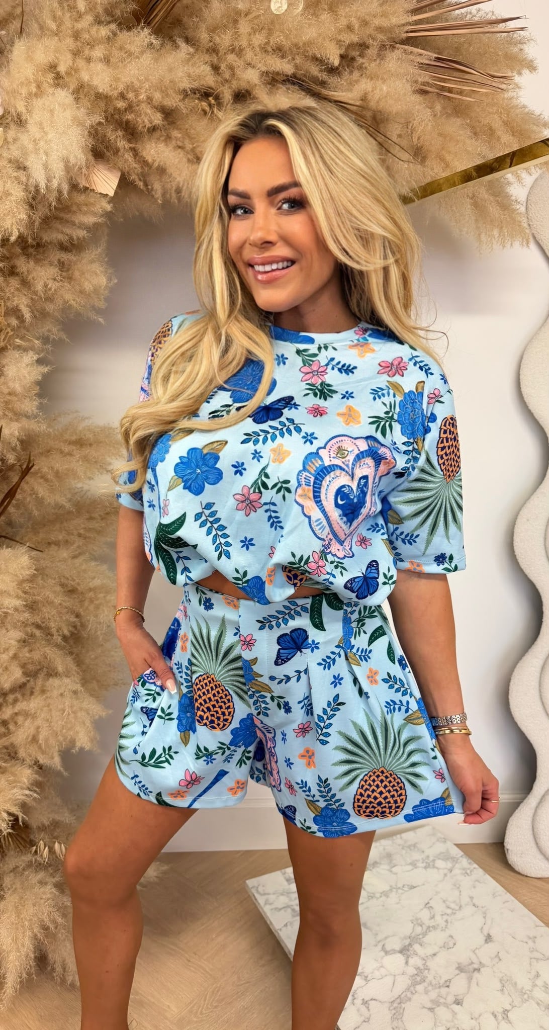 TROPICAL 2 PIECE SET BLUE