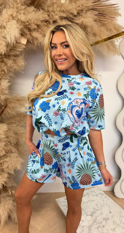 TROPICAL 2 PIECE SET BLUE