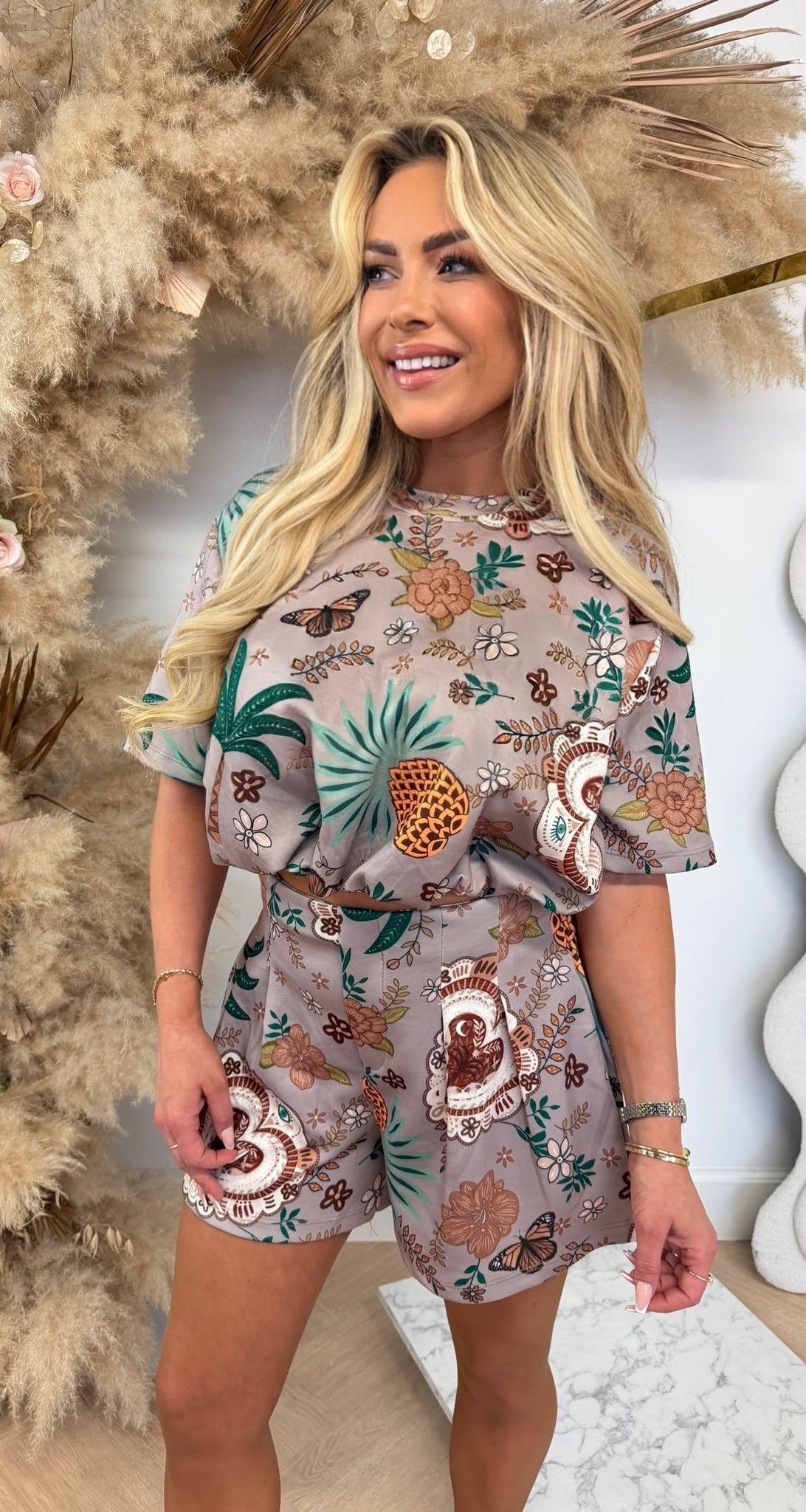 TROPICAL 2 PIECE SET TAUPE