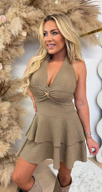 SEA HALTER DRESS TAUPE