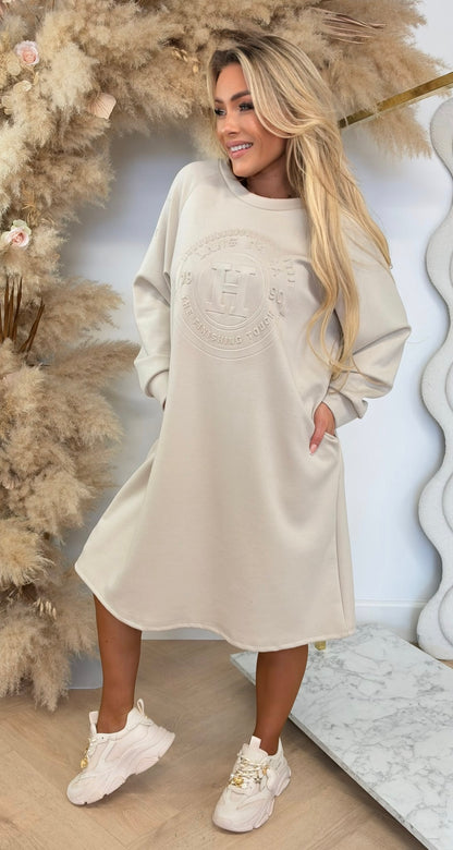 THE FINISHING TOUCH LONG DRESS BEIGE