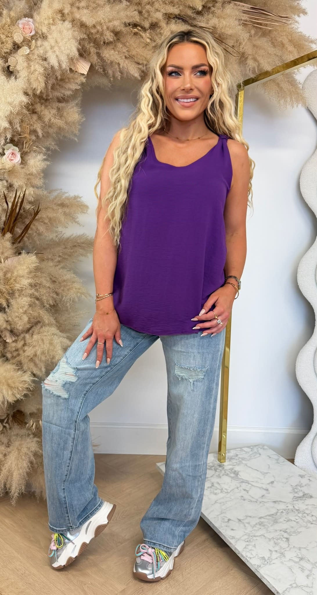 JAZZY KNOT TOP PURPLE