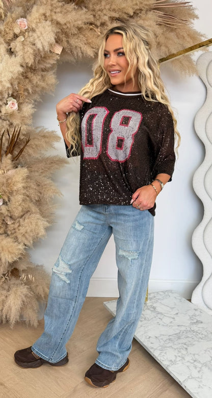ROBINE SPARKLE TEE CHOCO