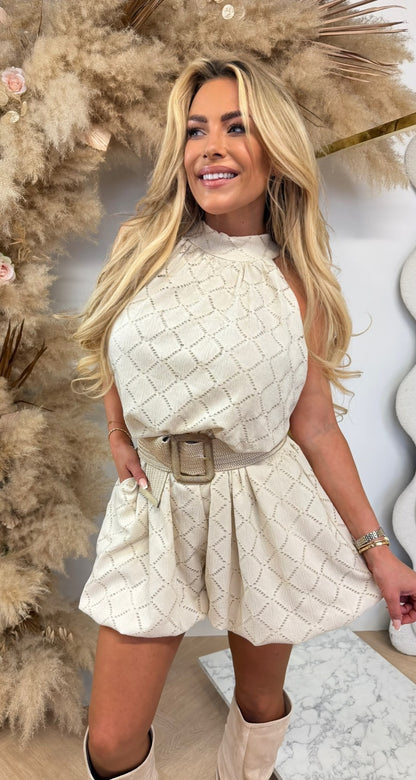 HALTER BESTSELLER PLAYSUIT BEIGE
