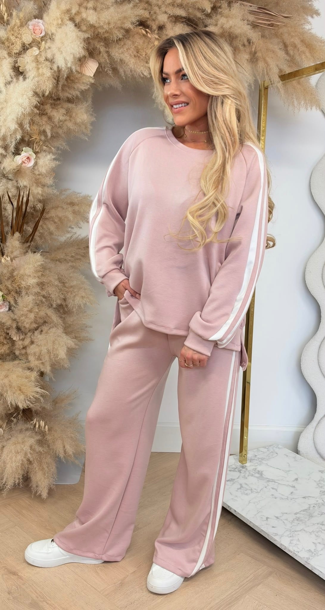ADI STRIPE SET OLDPINK