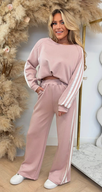 ADI STRIPE SET OLDPINK