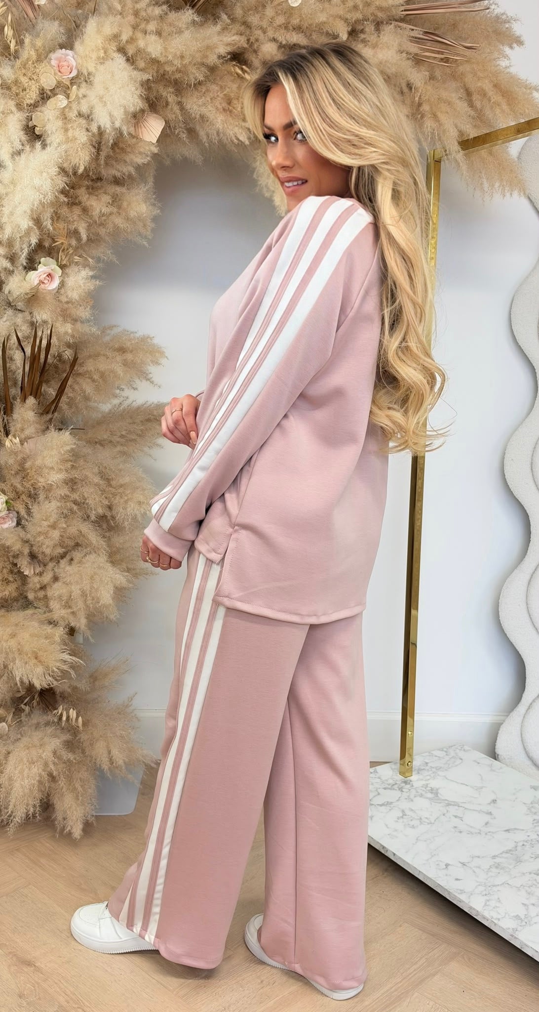 ADI STRIPE SET OLDPINK