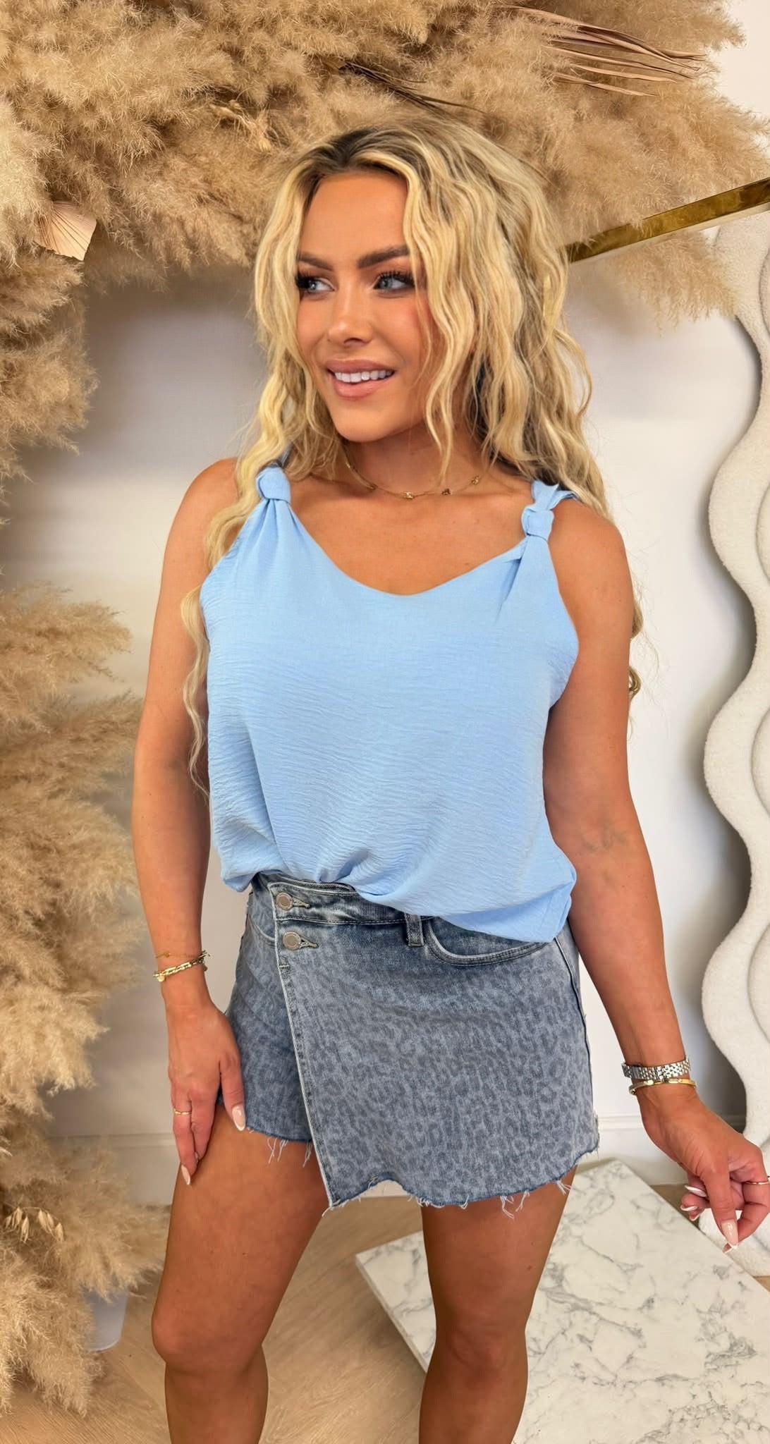 JAZZY KNOT TOP ICEBLUE