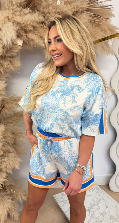 WILD LIFE PRINTY SET BLUE