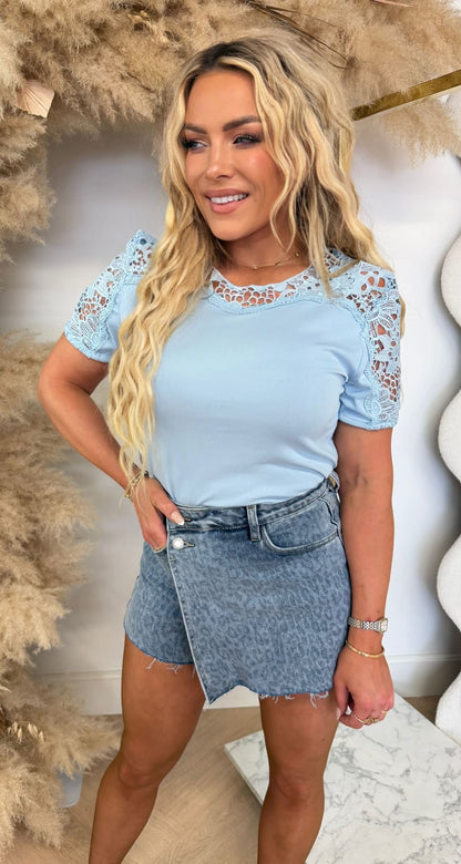 LACE SHIRT 2518 ICEBLUE