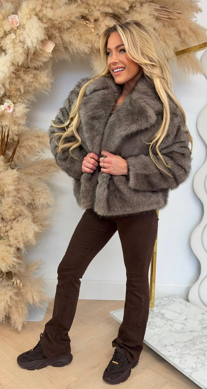TARA FAKE FUR JACKET 7005 GREY