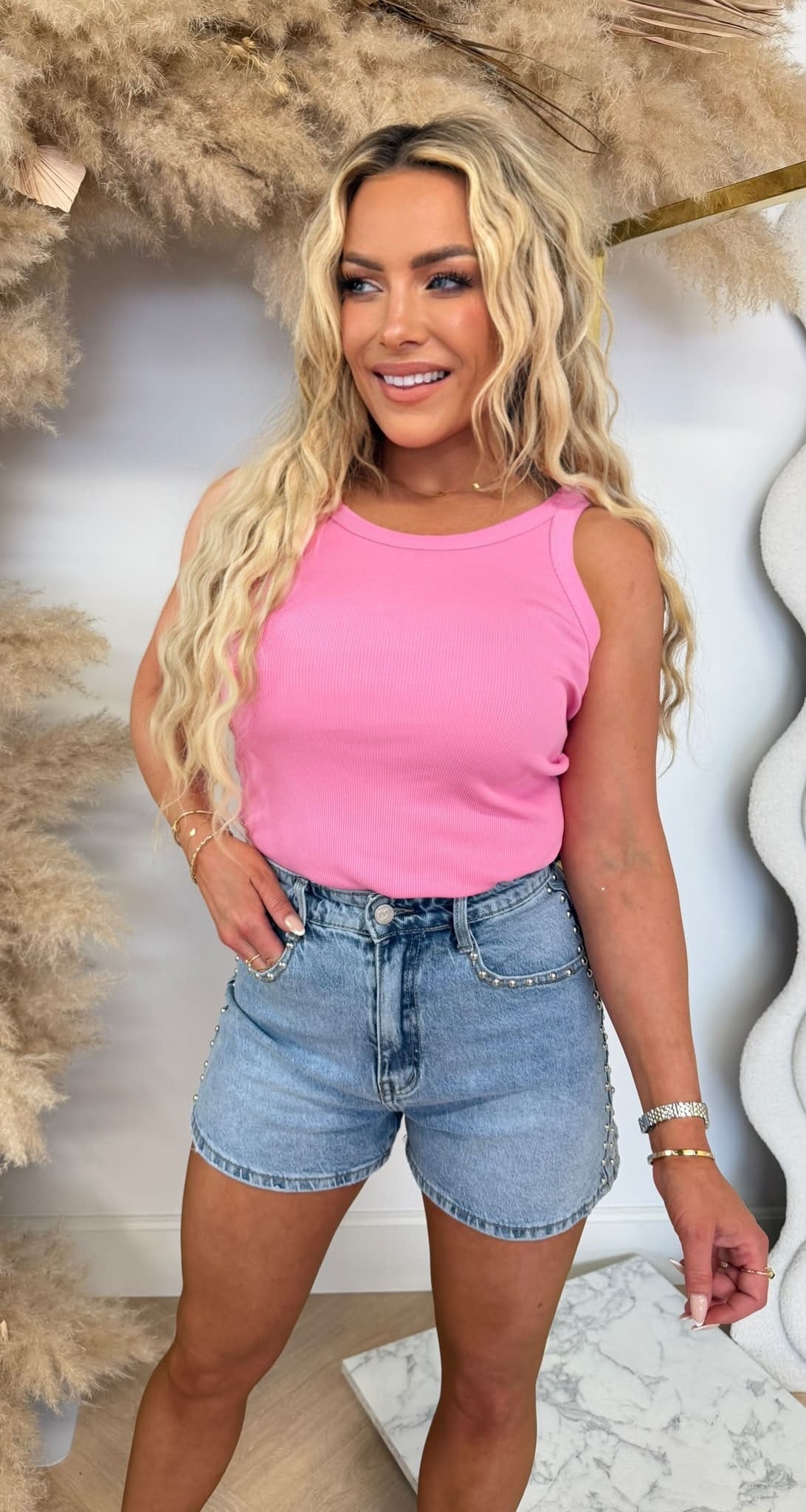 BASIC SMALL RIB TOP 928 LOLLYPOP PINK