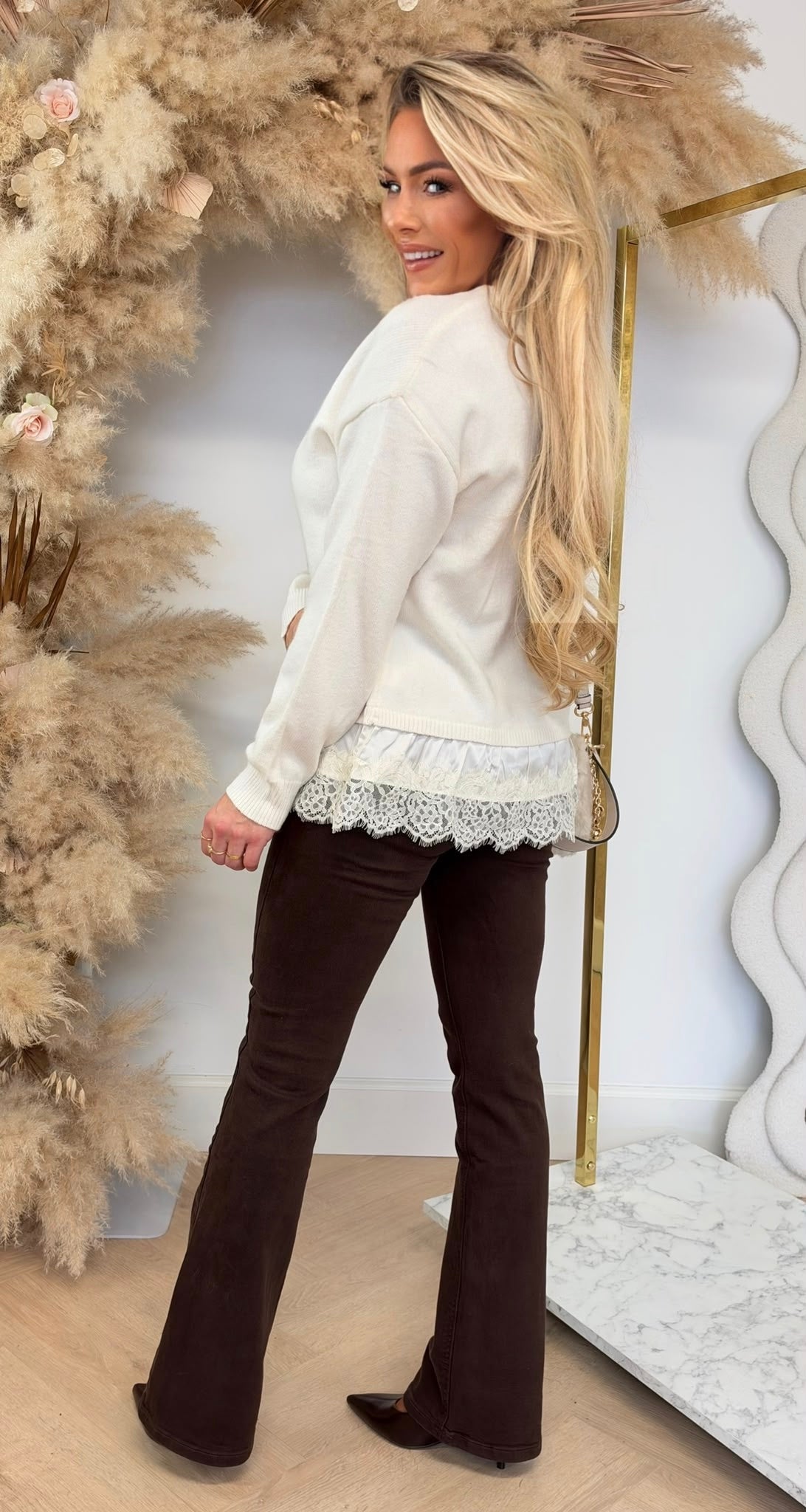 PARIS LACE SWEAT 383 LIGHTBEIGE
